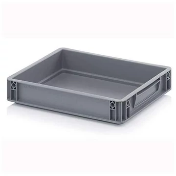 Zárt euro tároló, szürke, 400 x 300 x 75 mm
