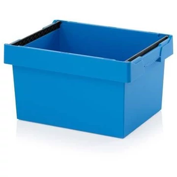 Többutas tároló, fedél nélkül, egymásra rakható fogantyúval, 600 x 400 x 420 mm