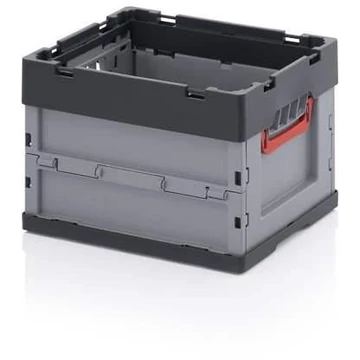 Összehajtható doboz, szürke, 400 x 300 x 270 mm