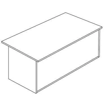 Recepció - egyenes modul szerkezet nélkül, szélesség 1600 mm, fehér szín.