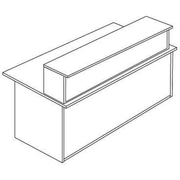 Recepció - egyenes modul szerkezettel, szélessége 1600 mm, juhar színű.