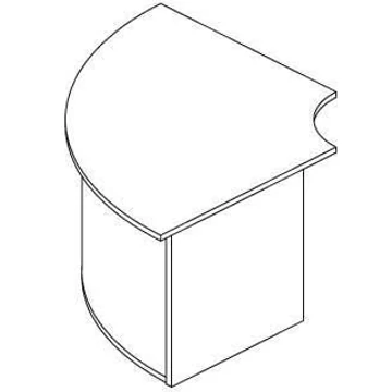 Recepció - modul sarok szerkezet nélkül, kívül, színe világosszürke.