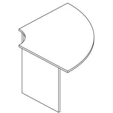 Recepció - modul sarok szerkezet nélkül, belül, színe világosszürke.