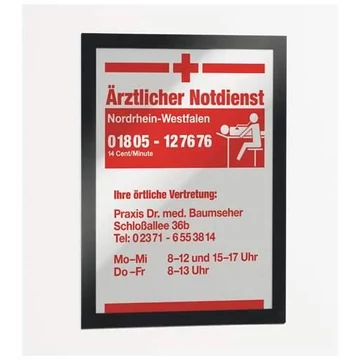 A5 keret, öntapadó mágneses tetejével, PU 10 darab, fekete színű