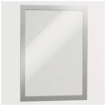 A5 keret, öntapadó mágneses tetejével, 10 darab PU, ezüst színű