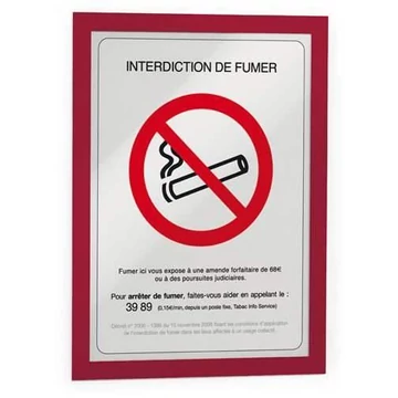 A4-es keret, öntapadó mágneses felsővel, PU 10 darab, piros színű