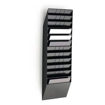 Válogató rekeszek Flexibox, 12 x A4-es fekvő formátumban, fekete színű