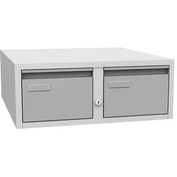 Kétfiókos irattartó szekrény, A6 formátum, ma x sz x mé: 187x438x600 mm, szín szürke RAL7035
