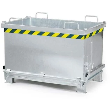 Összecsukható fenéktartály, űrtartalom 2000 l, teherbírás 1500 kg, ma x sz x mé: 1800x1000x1460 mm, tűzihorganyzott