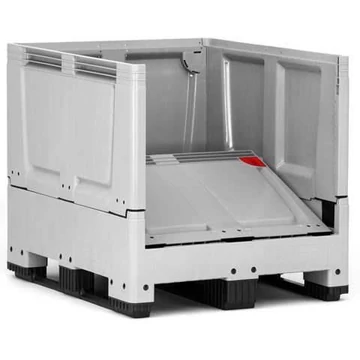 BigBox, összecsukható, polietilénből, tömör fal, 1200 x 1000 x 1000 mm, csúszótalpakkal