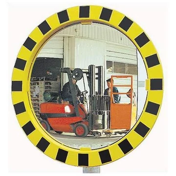 Tükör ipari és logisztikai célokra sárga / fekete figyelmeztető jelöléssel, átm. 750 mm (tükör 600 mm)
