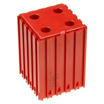 Műanyag doboz egyenes szárú szerszámokhoz - D8, modul 5x5, üregek 4 darab (8x25 mm), vörös színű.