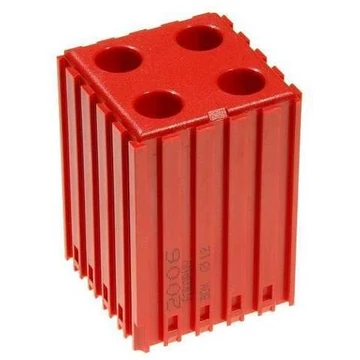 Műanyag doboz egyenes szárú szerszámokhoz - D12, modul 5x5, üregek 4 darab (12x35 mm), vörös színű.
