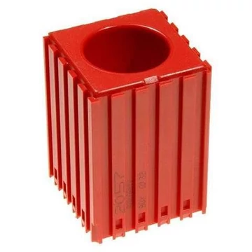 Műanyag doboz egyenes szárú szerszámokhoz - D32, 5x5 modul, 1 üreg (32x60 mm), piros szín.