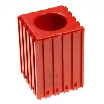 Műanyag doboz egyenes szárú szerszámokhoz - D40, 5x5 modul, 1 üreg (40x60 mm), piros szín.
