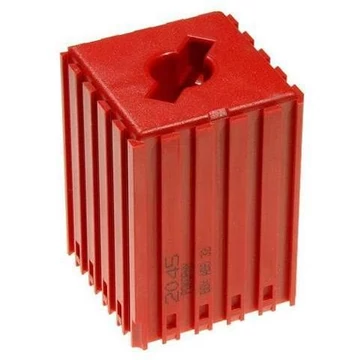 Műanyag doboz az ABS 32 típusú szerszám eltávolításához, 5x5 modul, piros színű.