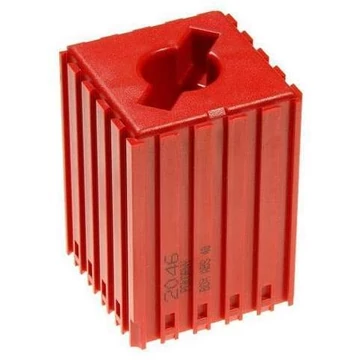 Műanyag doboz az ABS 40 típusú szerszám eltávolításához, 5x5 modul, piros színű.