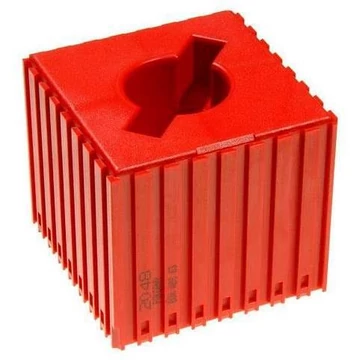 Műanyag doboz az ABS 63 típusú szerszám eltávolításához, 8x8 modul, piros színű.