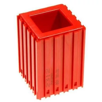 Műanyag doboz esztergakések tárolására, doboz 30x30, modul 5x5, piros szín.