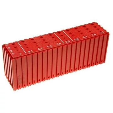 Műanyag doboz 1-4,9 mm átmérőjű fúrások tárolásához - D1-D4.9, modul 20x5, piros szín.