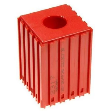 Műanyag doboz 20 mm átmérőjű zsinórok tárolására - K 20, 5x5 modul, piros színű.