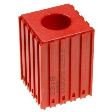 Műanyag doboz 25,5 mm átmérőjű rögzítőelemek tárolására - K 25, modul 5x5, piros szín.