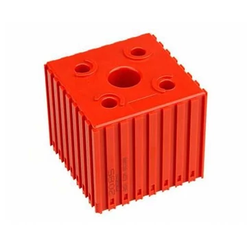 Műanyag doboz elektródatartók tárolásához, 8x8 modul, piros színű.