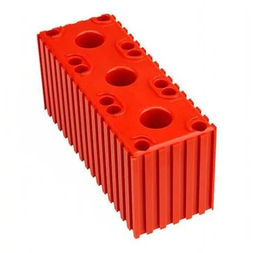 Műanyag doboz elektródatartók tárolására, 6x16 modul, piros színű.