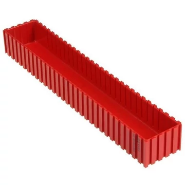 Műanyag héj, 52x302x35 mm, modul 5x30, piros szín.