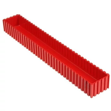 Műanyag héj, 52x352x35 mm, modul 5x35, piros szín.