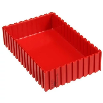 Műanyag tálca, 102x152x35 mm, modul 10x15, piros szín.