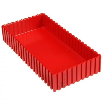 Műanyag tálca, 102x202x35 mm, modul 10x20, piros szín.