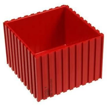 Műanyag tálca, 102x102x70 mm, modul 10x10, piros szín.