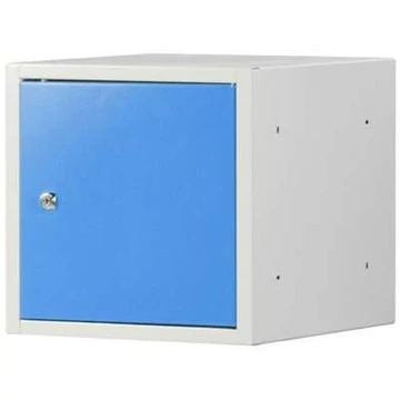 Egyszeres szekrény fémből, 350x350 mm, ajtó színe kék RAL5005