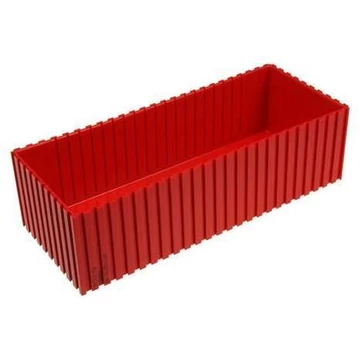 Műanyag tálca, 252x102x70 mm, modul 25x10, piros szín.