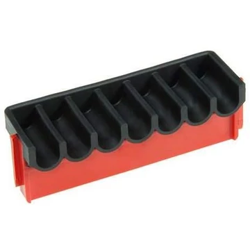 Végdarab, 7 darab tároló, maximális átmérője 10 mm, 98x19,5x30 mm.