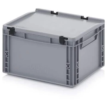 Euro tároló fedéllel, szürke, 400 x 300 x 235 mm
