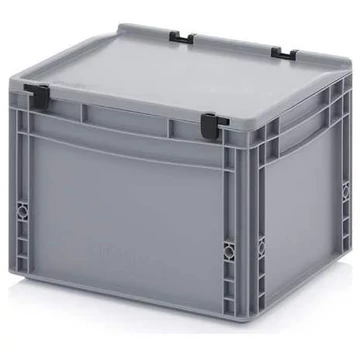 Euro tároló fedéllel, szürke, 400 x 300 x 285 mm