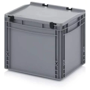 Euro tároló fedéllel, szürke, 400 x 300 x 335 mm