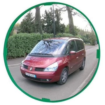 Multifunkcionális tükör zöld kerettel kültérre, kerek alakú 400 mm