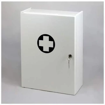 Műanyag elsősegélynyújtó szekrény, zárral, üres