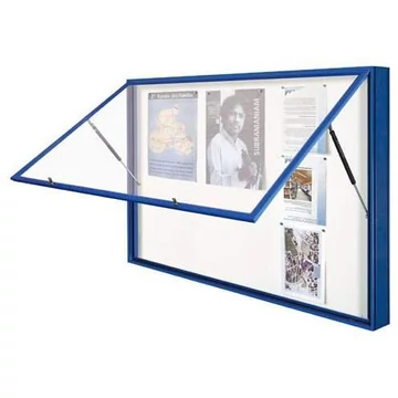 „1000” vitrin kültérre, 1000 x 1600 mm, a szárnyas ajtópántok felül, a keret színe bíborvörös RAL3004