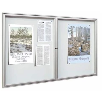 „1000” vitrin kültérre, 1050 x 2300 mm, kétszárnyú, keretszíne bíborvörös RAL3004