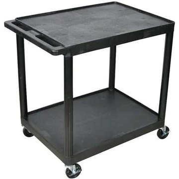 Műanyag kocsi, 2 szintes, ma x h x sz: 840x610x460 mm, fekete színű.