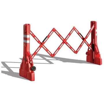 Ollós lezárórács, műanyag, 2,2 m hosszú, piros és fehér