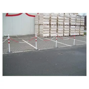 Láncállvány fémből, PU: 4 fémoszlop + műanyag lánc 15 m, piros / fehér