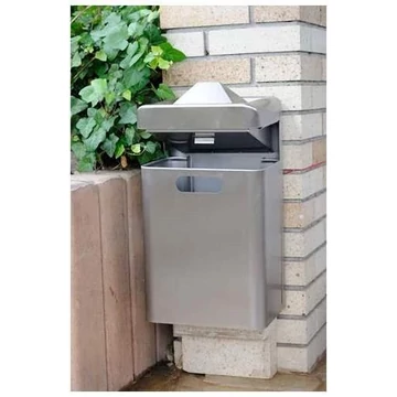 35 l űrtartalmú hulladékgyűjtő piramis, hamutartó rögzítéssel, beton betonozásához, tűzihorganyzott