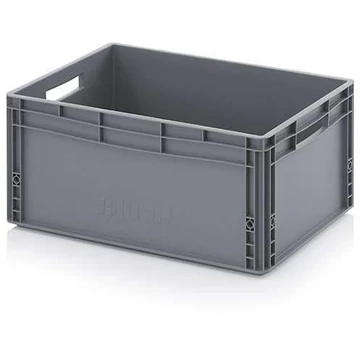 Zárt euro tároló, szürke, 600 x 400 x 270 mm