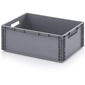 Zárt euro tároló, szürke, 600 x 400 x 220 mm