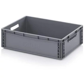 Zárt euro tároló, szürke, 600 x 400 x 170 mm